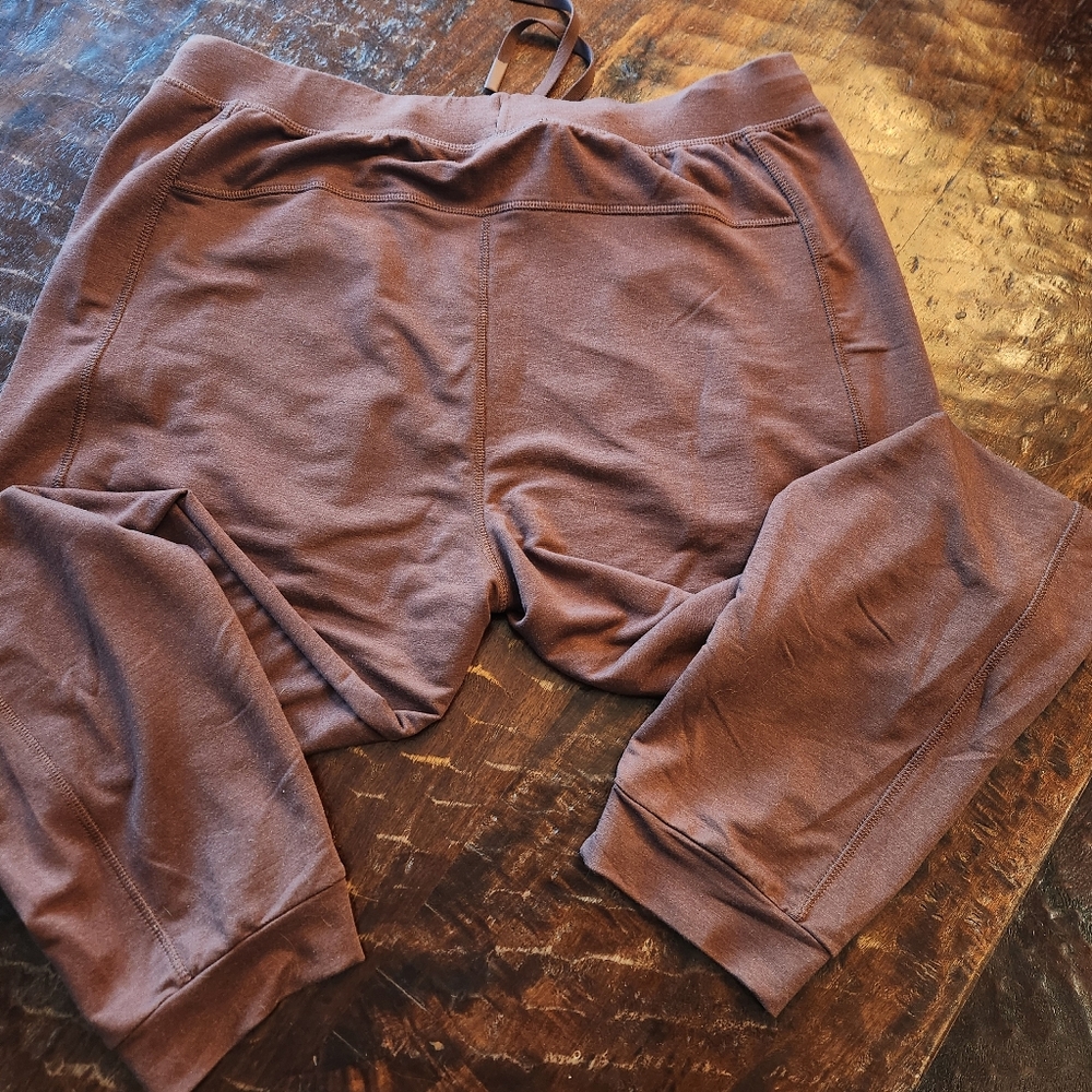 Old Navy Recharge Knit Joggers Mens XL TALL Brown Breathable Zip Pockets - Picture 4 of 11